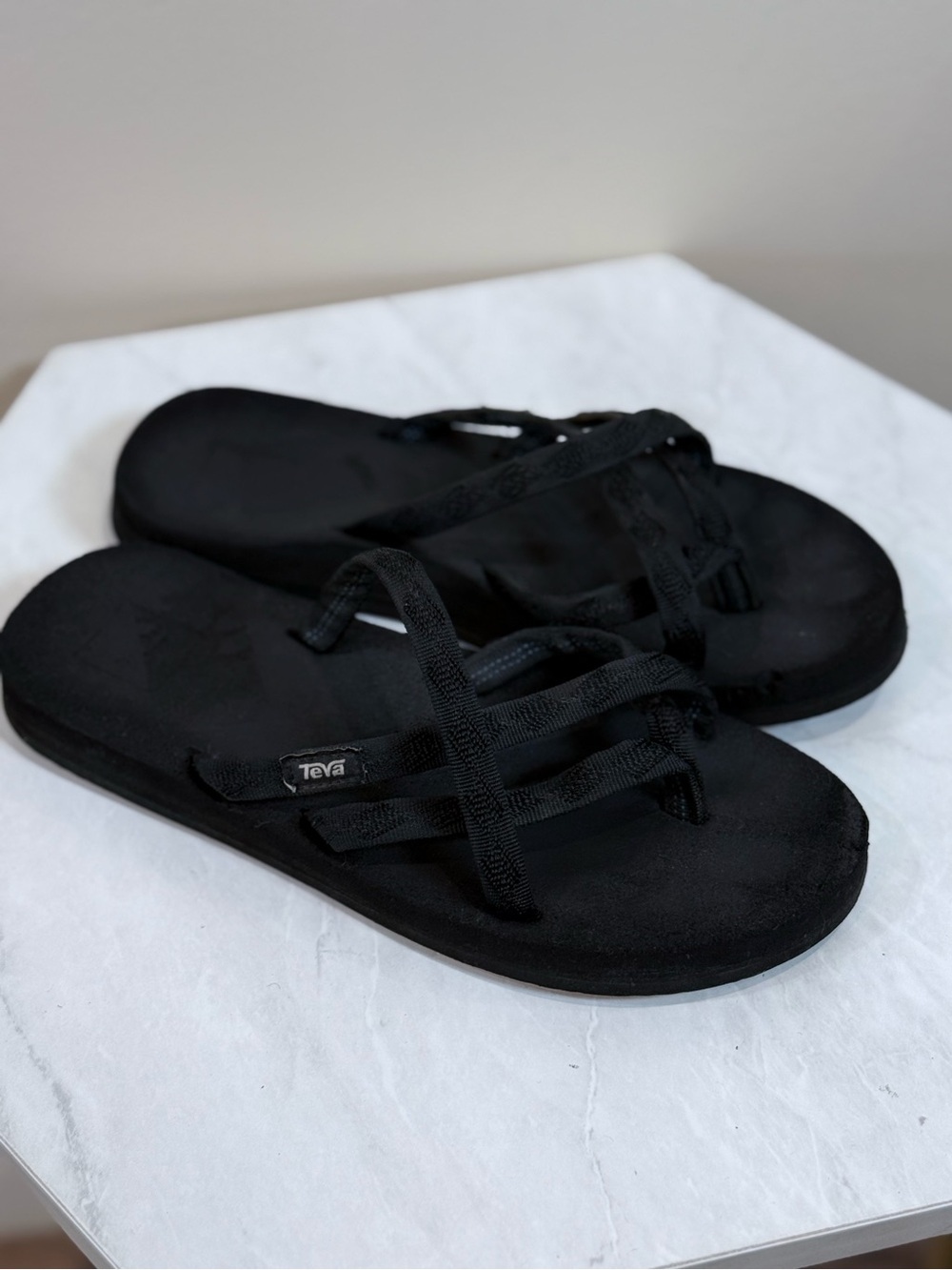 🔥Teva Women’s Black Strappy Flip Sandals Size 7 UC🔥